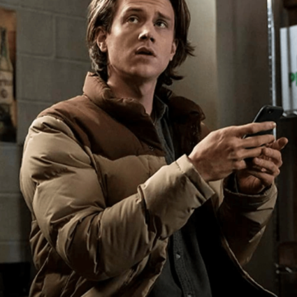 Alex Saxon TV Series Nancy Drew Ace Brown Puffer Jacket