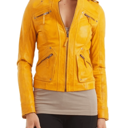 Nancy Pelosi Yellow Leather Jacket