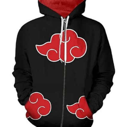 Mens Naruto Akatsuki Uchiha Itachi Sasuke Fleece Jacket