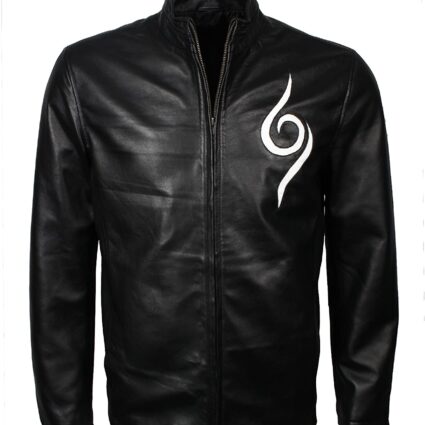 Mens Naruto Animated Series Fashion Leather Jacket