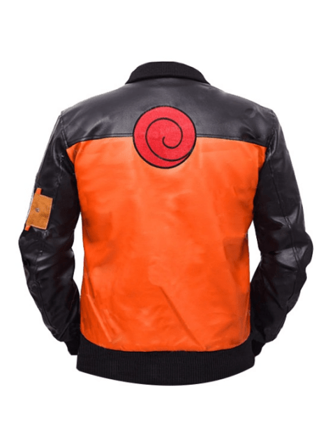 Mens Naruto Uzumaki Bomber Leather Jacket - A2 Jackets