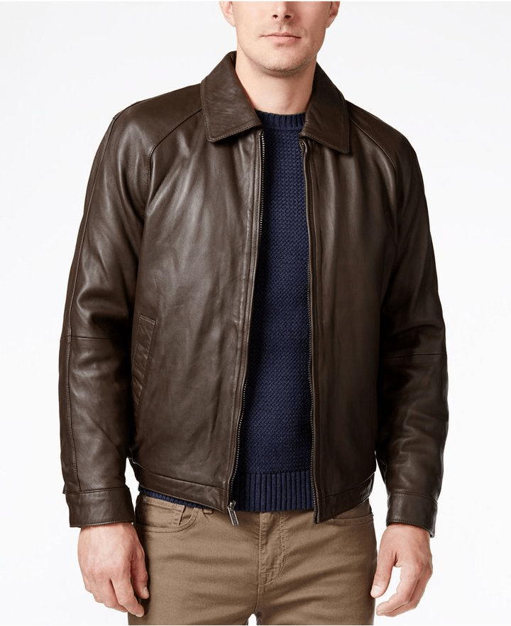Mens Nautica Brown Leather Jacket - A2 Jackets