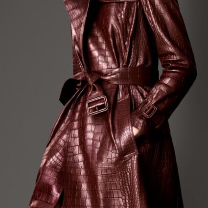 Nike Ready To Run Brown Alligator Leather Coat