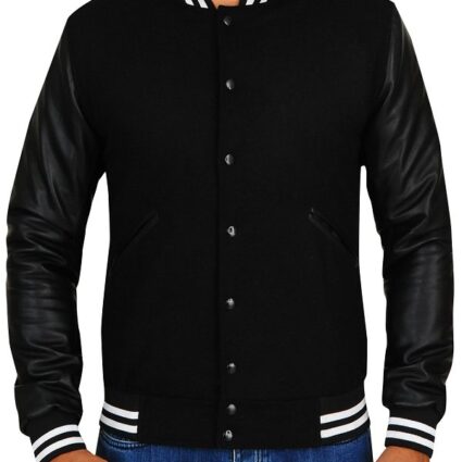 Noah Centineo The Perfect Date Black Varsity Jacket
