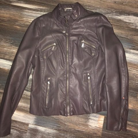 Womens Nordstrom Rack Gray Leather Jacket