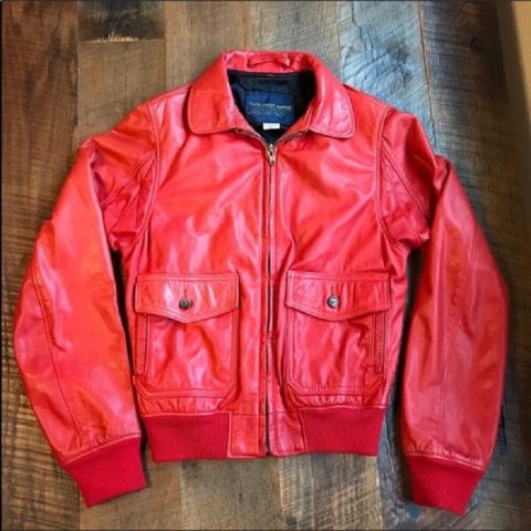Mens North Beach Red Leather Jacket