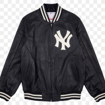 New York Yankees Men's Leather Jacket - Black