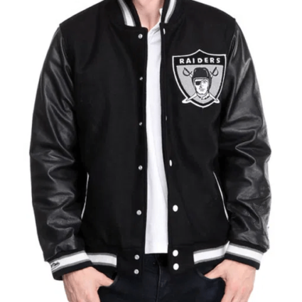 Men’s Raiders Varsity Leather Jacket