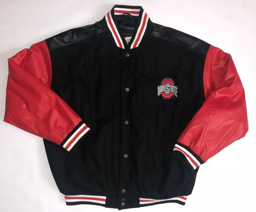 Steve & Barry's Ohio State Buckeyes Letterman Leather Jacket - A2 Jackets