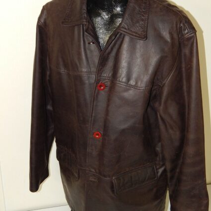 Oiled Steer Hide Mens Leather Coat