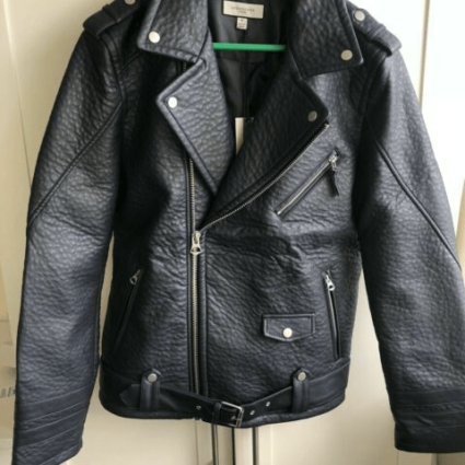 Urbancode Vegan Biker Navy Dark Leather Jacket