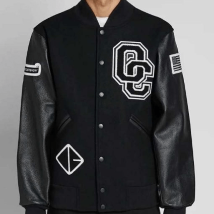 Mens Opening Ceremony Black OC Letterman Jacket
