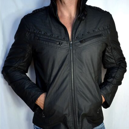 Organic Biker Black Leather Jacket