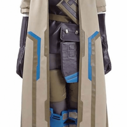 Womens Overwatch Ana Brown Leather Coat