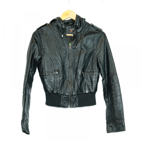 Womens Paper Doll Black Leather Jacket