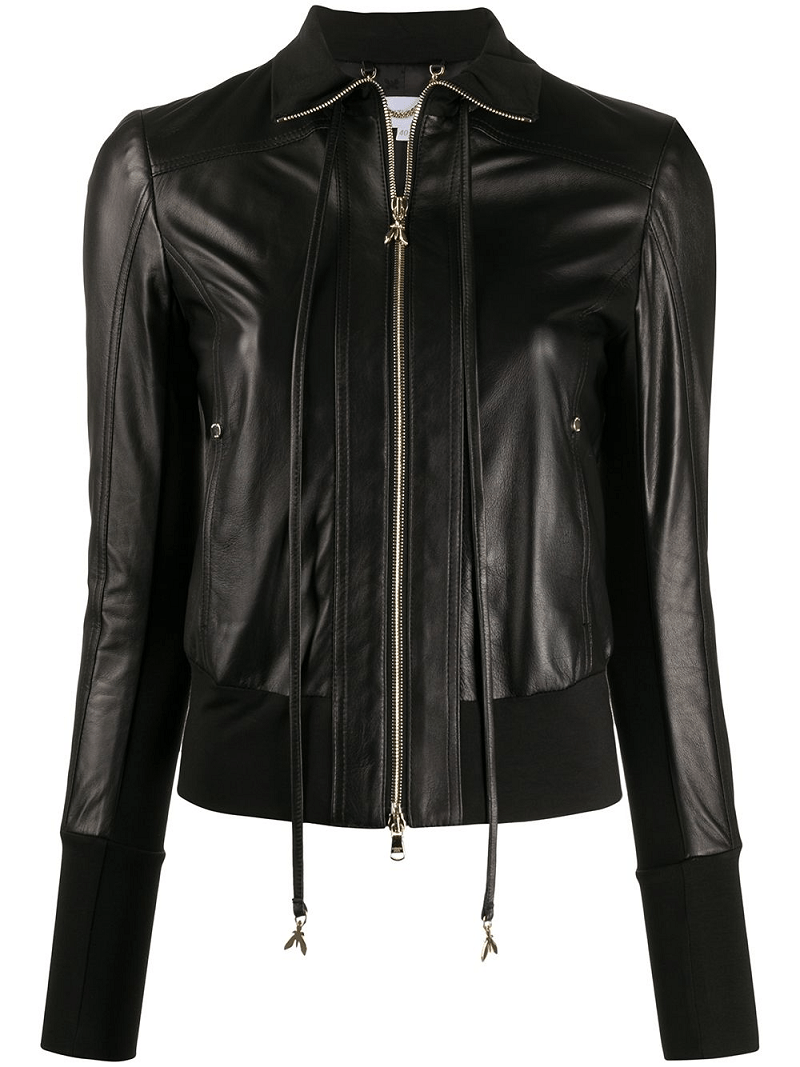 Womens Patrizia Pepe Black Leather Jacket - A2 Jackets