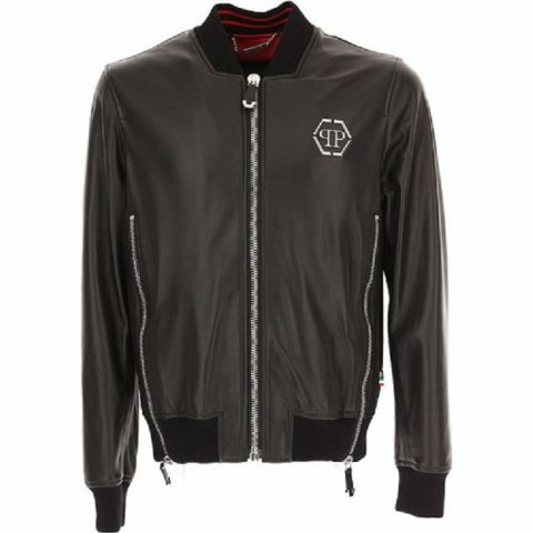 Mens Fashion Philipp Plein Leather Jacket