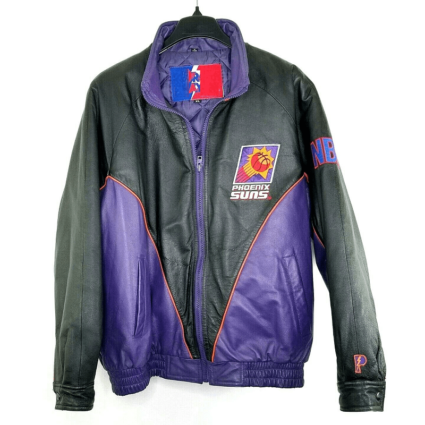 Mens Phoenix Suns Player Bomber Leather Jacket