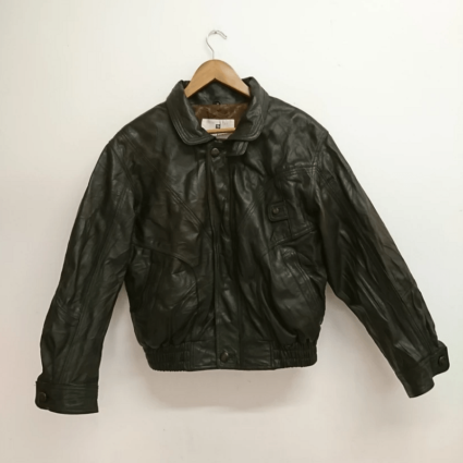 Mens Pierre Balmain Black Leather Jacket