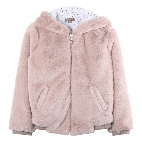 Womens Emile Ida Pink Faux Fur Jacket