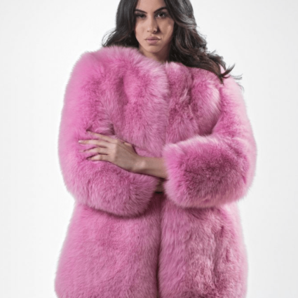 Fluffy Pink Womens Faux Fur Jacket