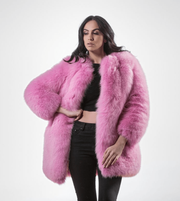 Fluffy Pink Womens Faux Fur Jacket - Image 2