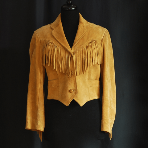 Womens Pioneer 1970’s Fringed Suede Leather Jacket