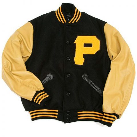 Pittsburgh Pirates Baseball Bomber Leather Black & Yellow Jacket