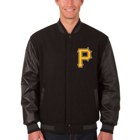Pittsburgh Pirates Black Wool & Leather Jacket