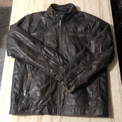 Mens Point Zero Black Leather Jacket