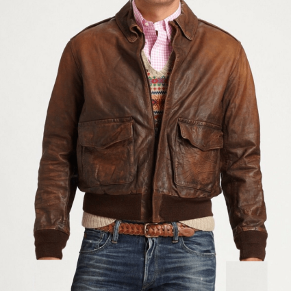 Polo Ralph Lauren Mens Bomber Leather Jacket