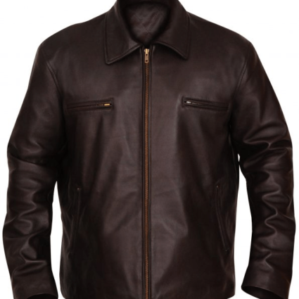 President Obama Brown Leather Jacket
