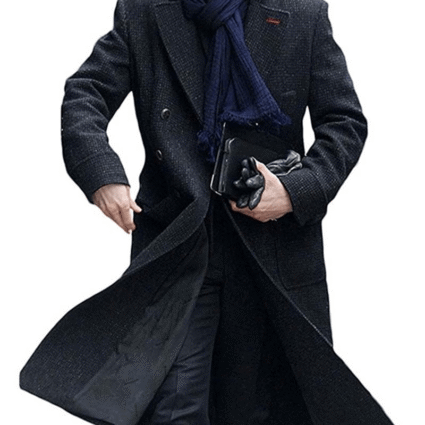Mens Private Detective Grey Wool Coat