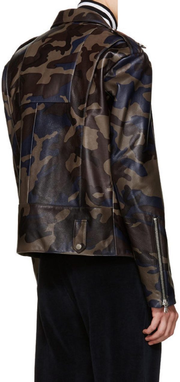 Pyer Moss Black Camoflage Leather Jacket - Image 4