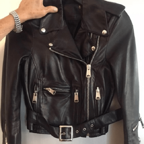 Womens R13 Moto Shrunken Leather Jacket
