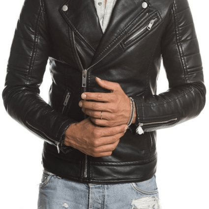 Mens Raven Biker Leather Jacket