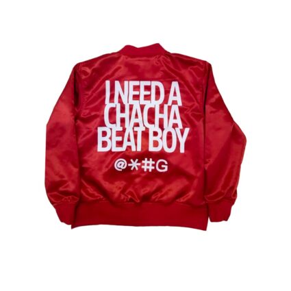 Red Cha Cha Beat Boy Bomber Satin Jacket