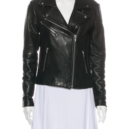 Womens Reformation Style Black Leather Jacket