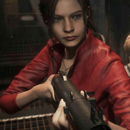 Resident Evil 2 Claire Redfield Video Game Leather Jacket