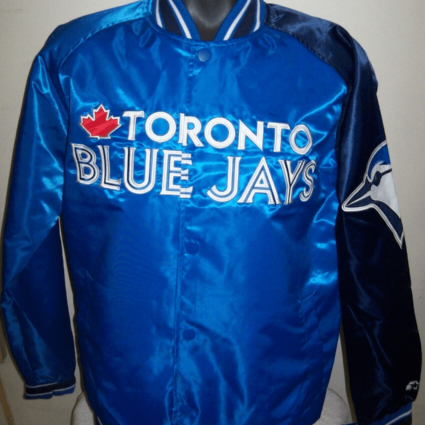 Mens Jays Starter Retro Toronto Blue Satin Jacket