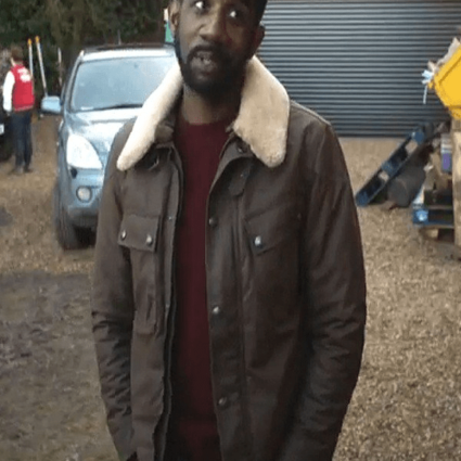 Alice 2021 Rhashan Stone Finding Shearling Collar Leather Jacket