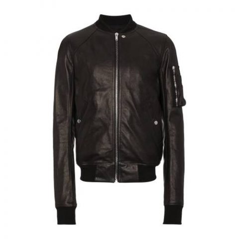 Rick Owens Biker Black Leather Jacket