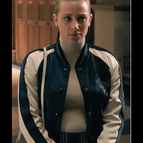 Betty Cooper TV Series Riverdale S04 E09 Lili Reinhart Dinosaur Bomber Leather Jacket