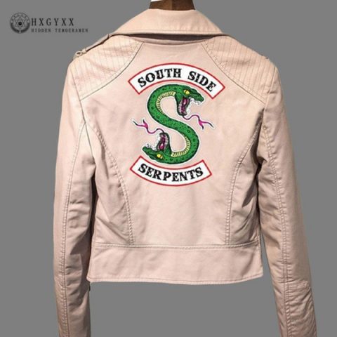 Riverdale Serpents Pink Streetwear Motorcycle Leather Jacket