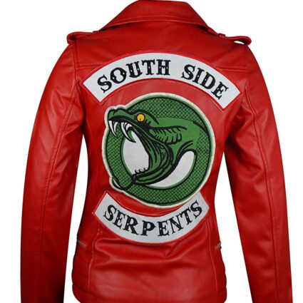 Riverdale South Side red Biker Leather Jacket