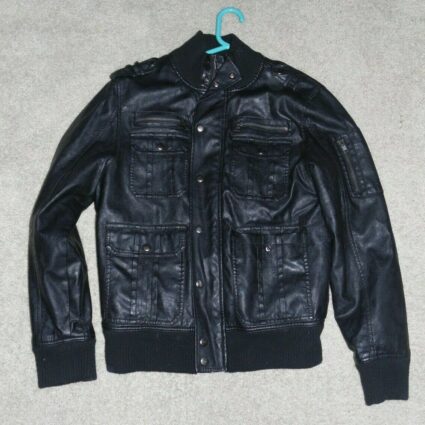 Mens Rock & Republic Black Leather Jacket