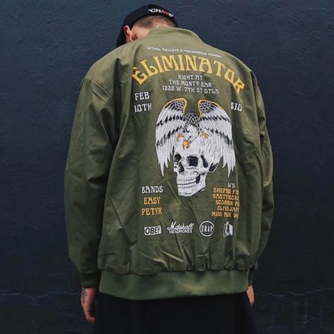 Rockstar Eliminator Bomber Olive Green Jacket