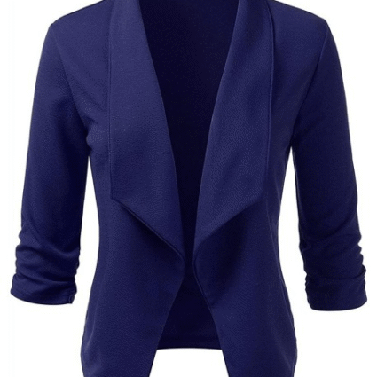 Womens Royal Blue Casual Wool Blazer
