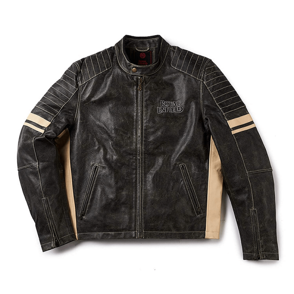 Mens Royal Enfield Black Leather Jacket