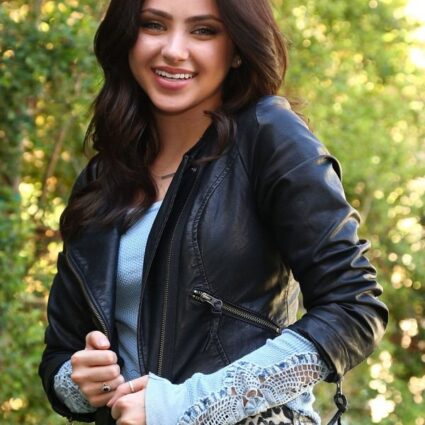 Ryan Newman Black Leather Jacket